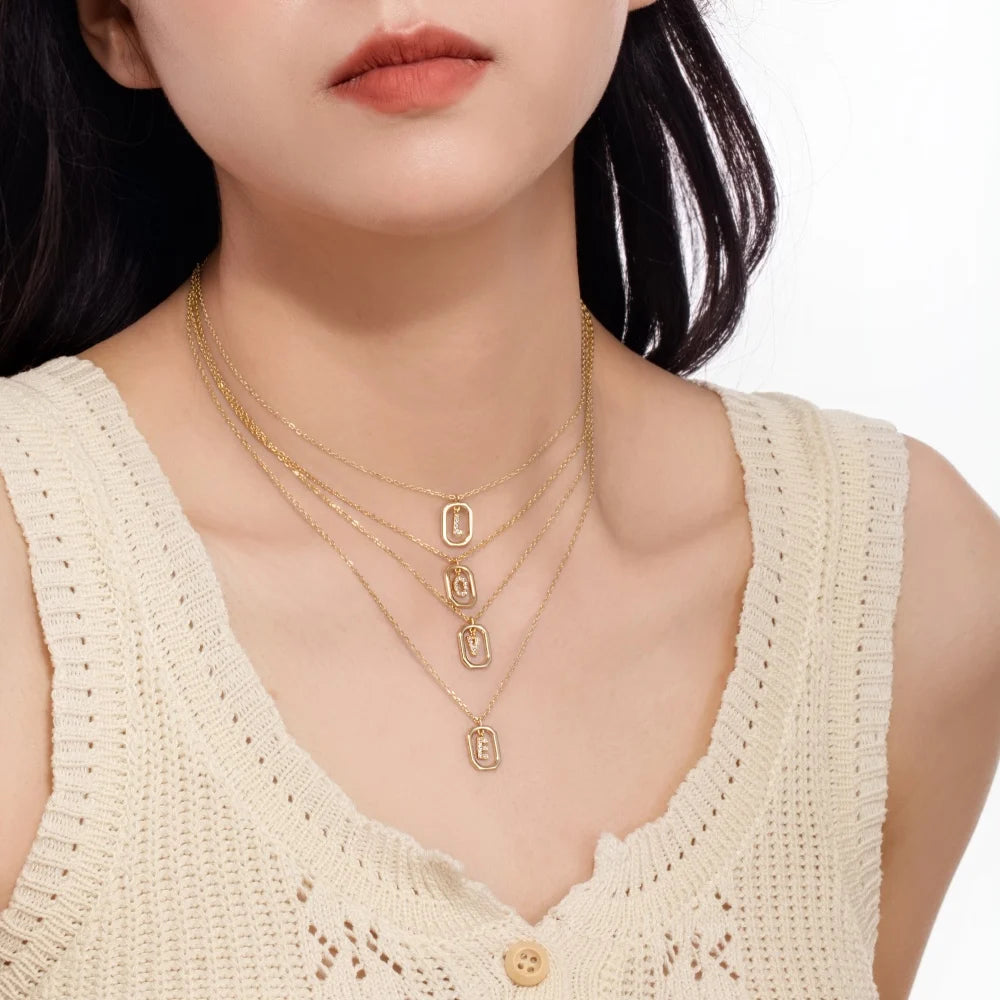 925 Sterling Silver CZ Initial Necklace DY191343 product image 3