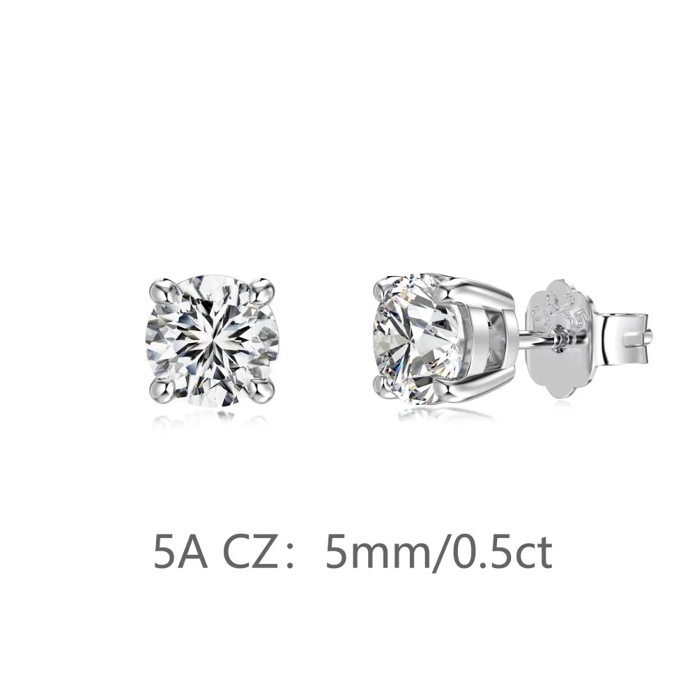 KAKODIY Jewelry Glamour Simple Design 925 Sterling Silver Dragon Round 5A Cubic Zirconia Stud Earrings Boutique Fashion Women's Accessories