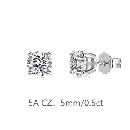 KAKODIY Jewelry Glamour Simple Design 925 Sterling Silver Dragon Round 5A Cubic Zirconia Stud Earrings Boutique Fashion Women's Accessories