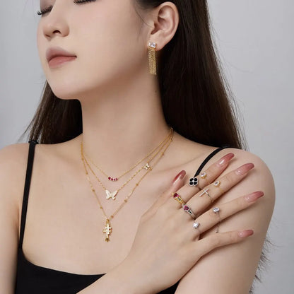 925 Silver Butterfly CZ Pendant Necklace DY190469 product image 6