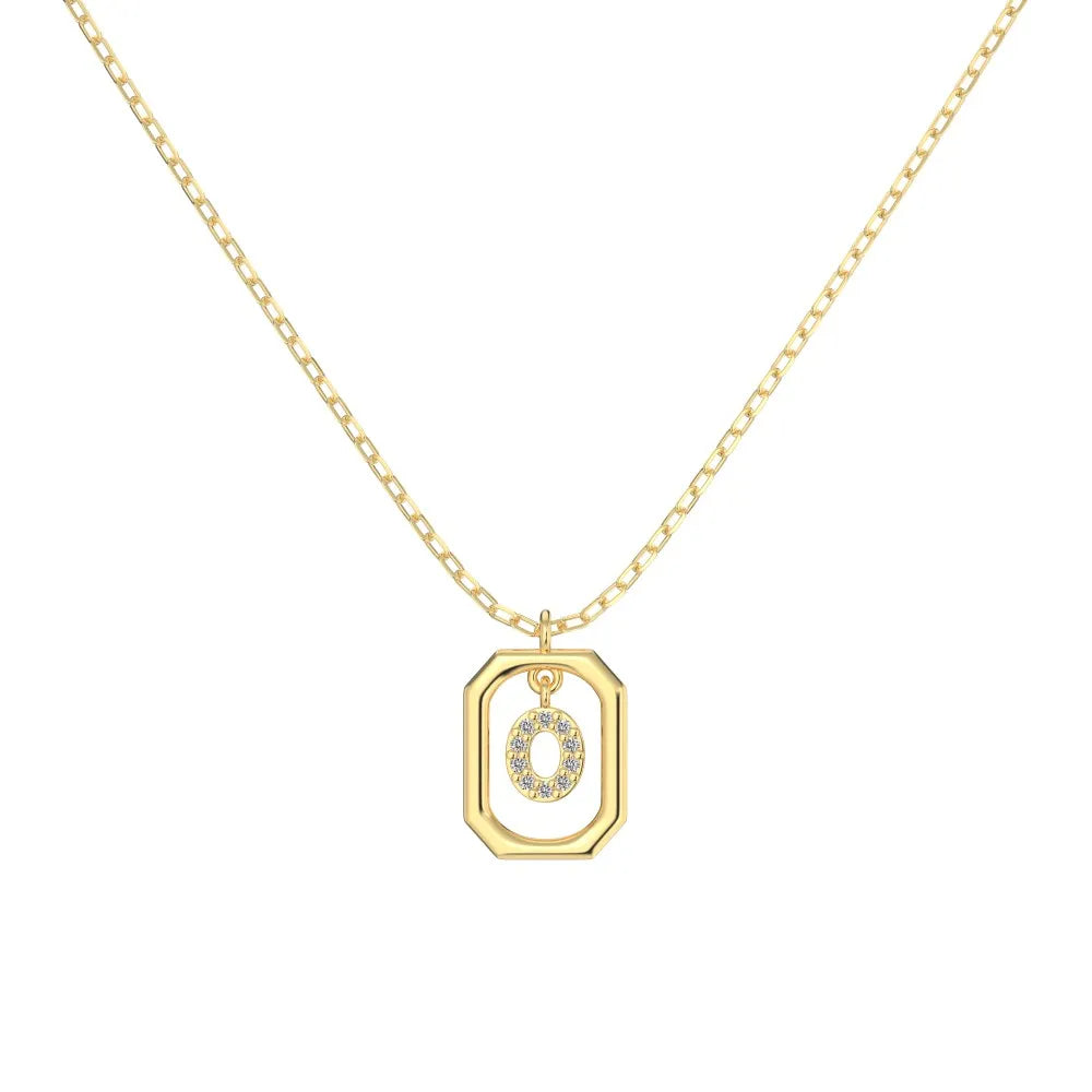 925 Sterling Silver CZ Initial Necklace DY191343 product image 8