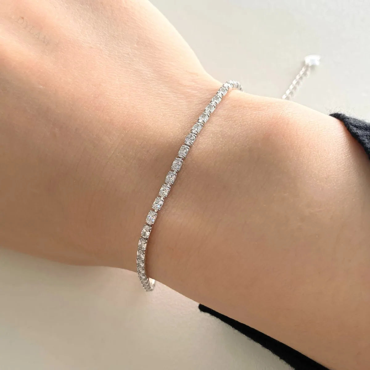 Unisex Weeding Series Unique Stackable Twinkle Zircons Engraved Box Chain 925 Sterling Silver Single Bracelets