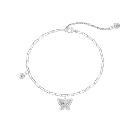 925 Sterling Silver Butterfly 5A CZ Bracelet by KAKODIY