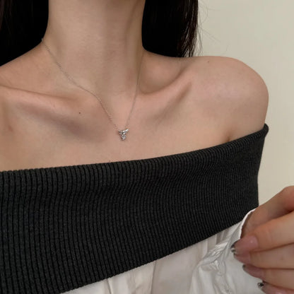 Tiny Cute Design Fine Jewelry Women S925 Silver Link Chain 5A Cubic Zirconia Stone Heart Bee Pendant Necklaces for Women