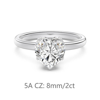 925 Sterling Silver Heart CZ Wedding Ring product image 7