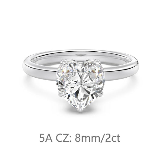 925 Sterling Silver Heart CZ Wedding Ring product image 7