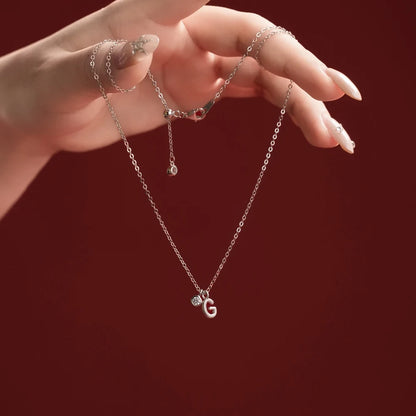 925 Sterling Silver G Initial 5A CZ Necklace product image 2