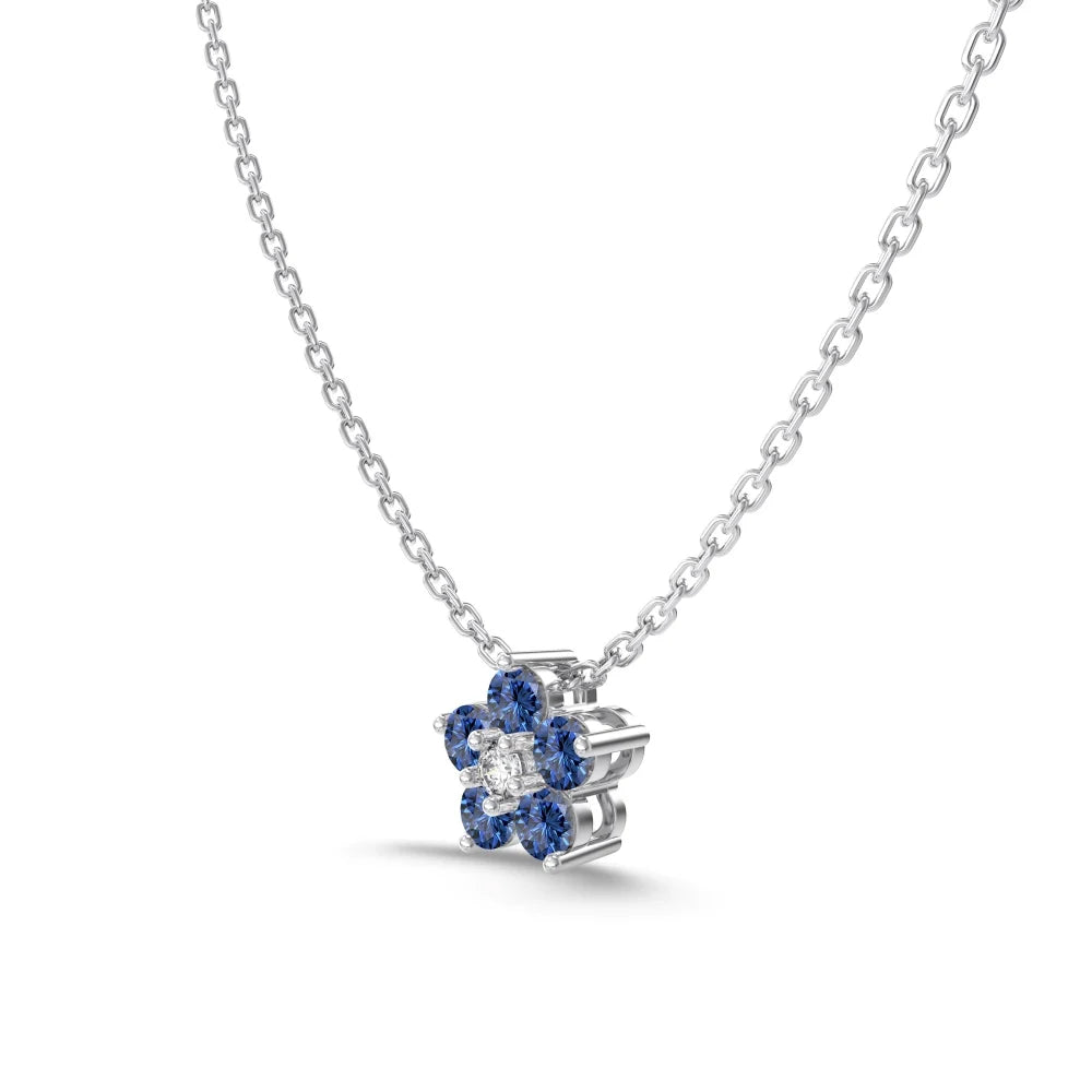 New Year Merry Christmas Festival Gifts Sterling Silver Link Chain Women Fine 5A Zirconia Flower Pendant Necklace