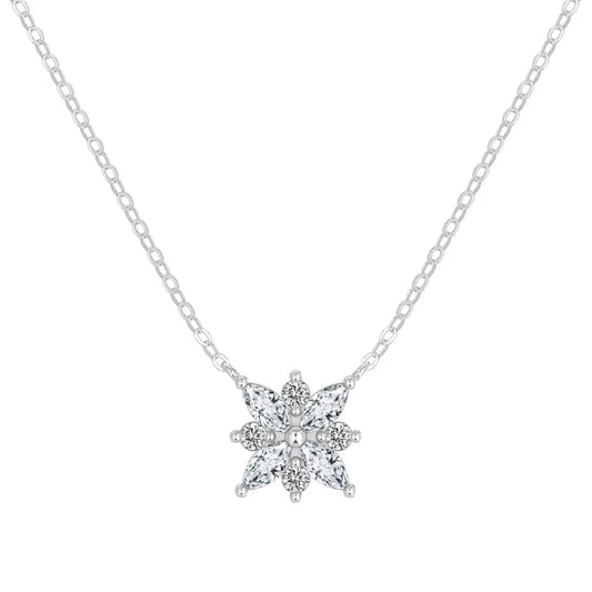 925 Sterling Silver Snowflake Pendant Necklace by KAKODIY