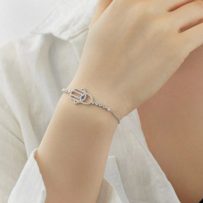 925 Sterling Silver Evil Eye CZ Tennis Bracelet product image 5
