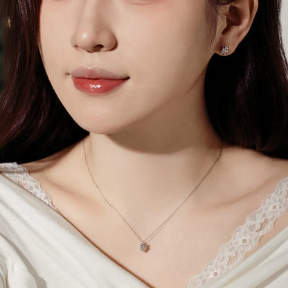 Tiny Delicate Women Jewelry Hypoallergenic Rhodium 14K Gold Plated Sterling Silver 5A Zirconia Gift Box Pendant Necklace