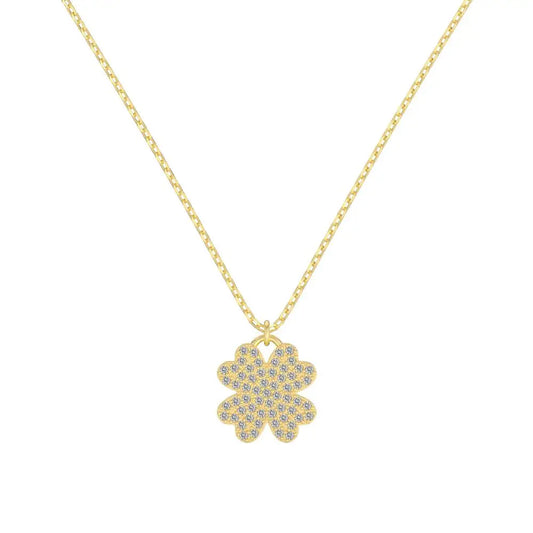 925 Silver Clover 5A CZ Pendant Necklace DY191220 by KAKODIY