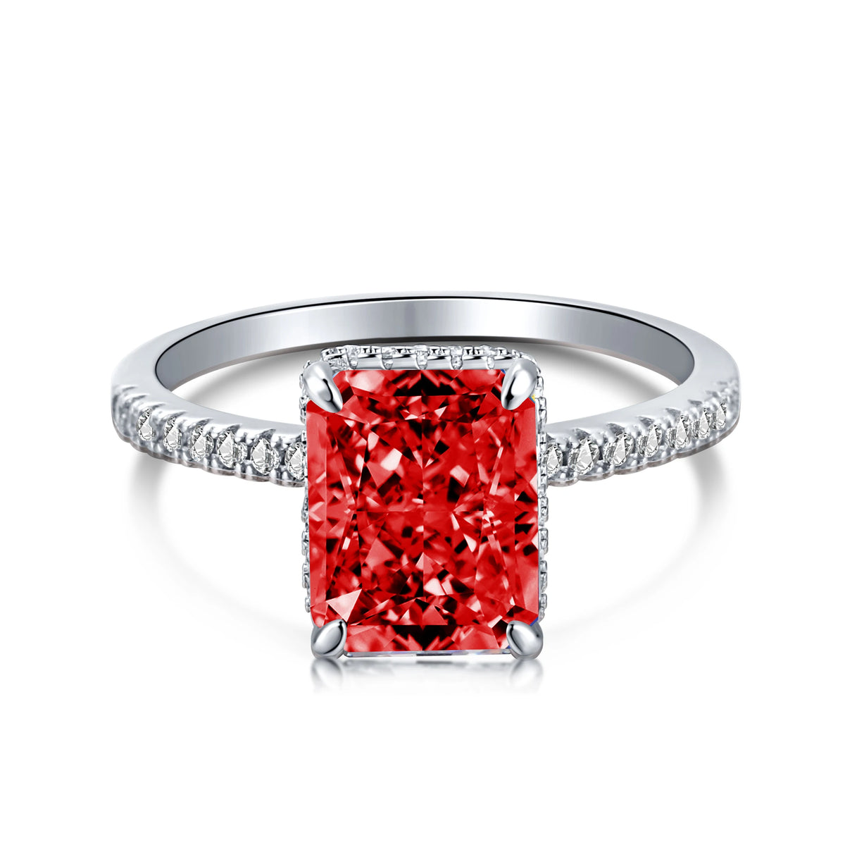 925 Silver CZ Minimalist Engagement Ring DY120099 product image 13