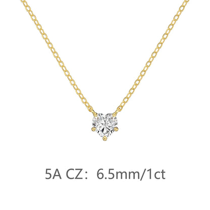 925 Silver Heart 5A CZ Pendant Necklace DY191706 product image 14