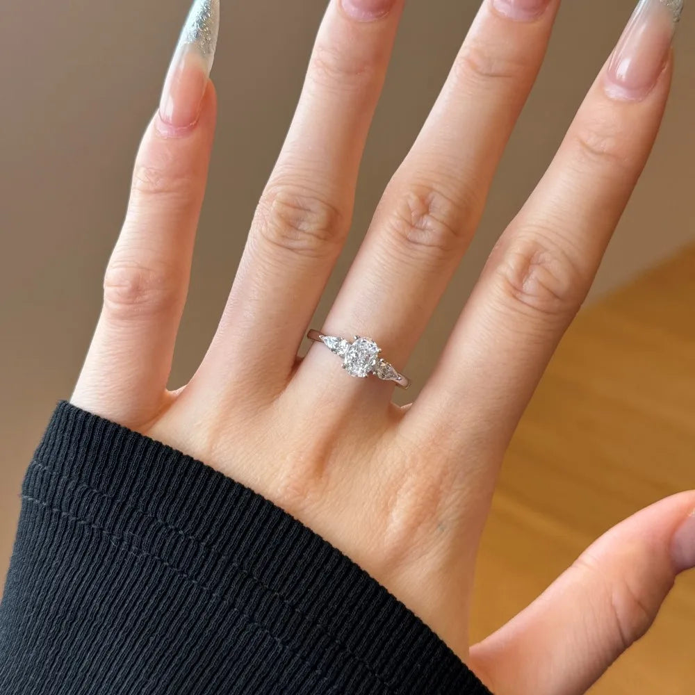 925 Silver CZ Bridal Engagement Ring DY121367 product image 6