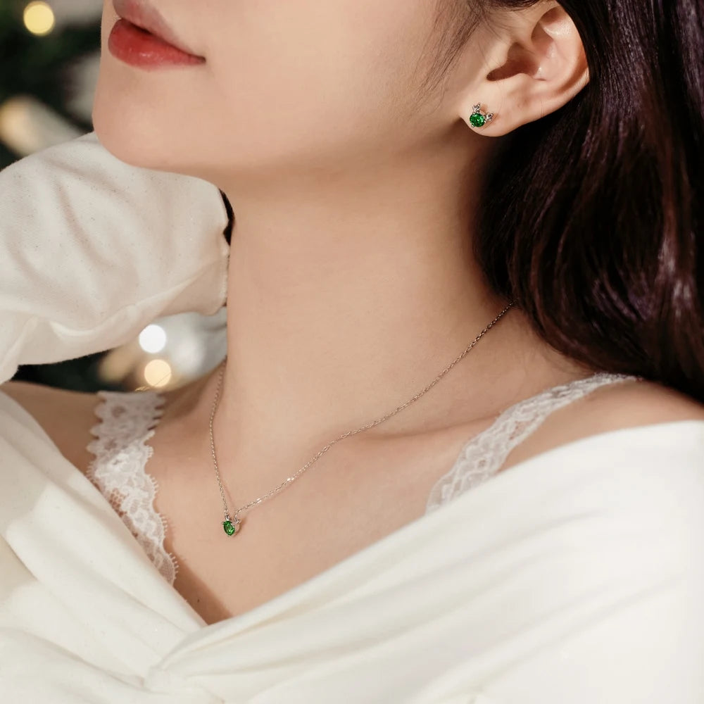 Innovative Jewelry Supplier S925 Silver Rhodium 14K Gold Plated 5A Cubic Zirconia Christmas Gifts Xmas Elk Stud Earrings