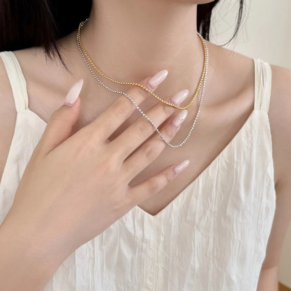 925 Sterling Silver CZ Minimalist Chain Necklace product image 2