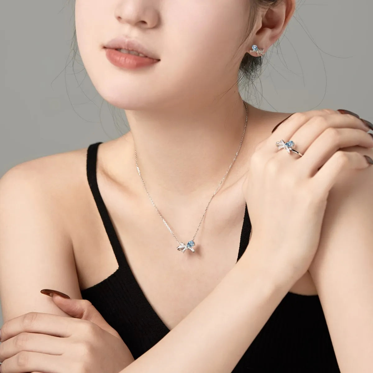 925 Silver Bow CZ Bridal Wedding Ring DY120926 product image 2