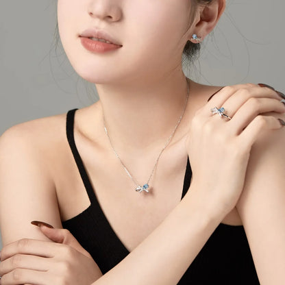 925 Silver Bow CZ Bridal Wedding Ring DY120926 product image 2