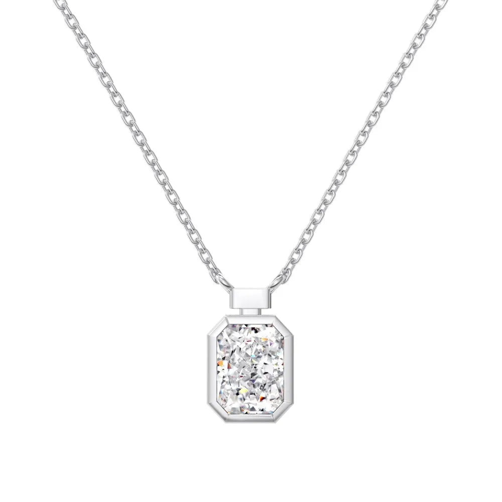 925 Silver CZ Statement Pendant Necklace DY190885 by KAKODIY