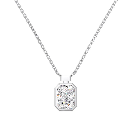 925 Silver CZ Statement Pendant Necklace DY190885 by KAKODIY