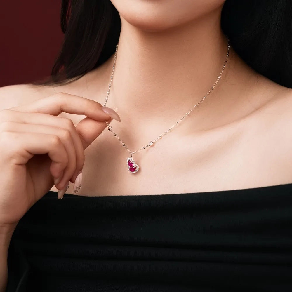 925 Silver 5A CZ Pendant Necklace DY191904 product image 4