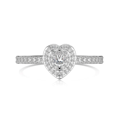 925 Silver Heart CZ Engagement Ring DY121017 product image 7