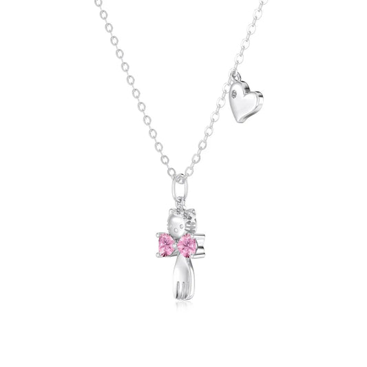 925 Silver Bow 5A CZ Pendant Necklace DY191919 product image 6
