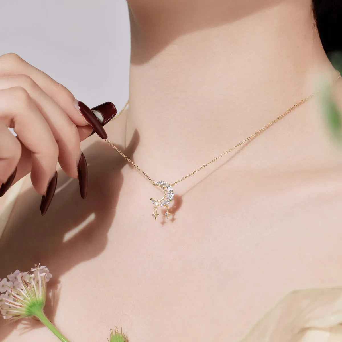 925 Sterling Silver Moon & Star Pendant Necklace product image 5