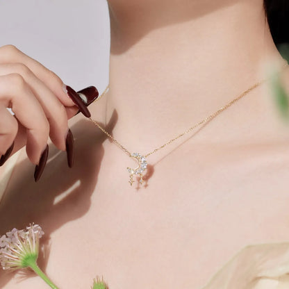 925 Sterling Silver Moon & Star Pendant Necklace product image 5