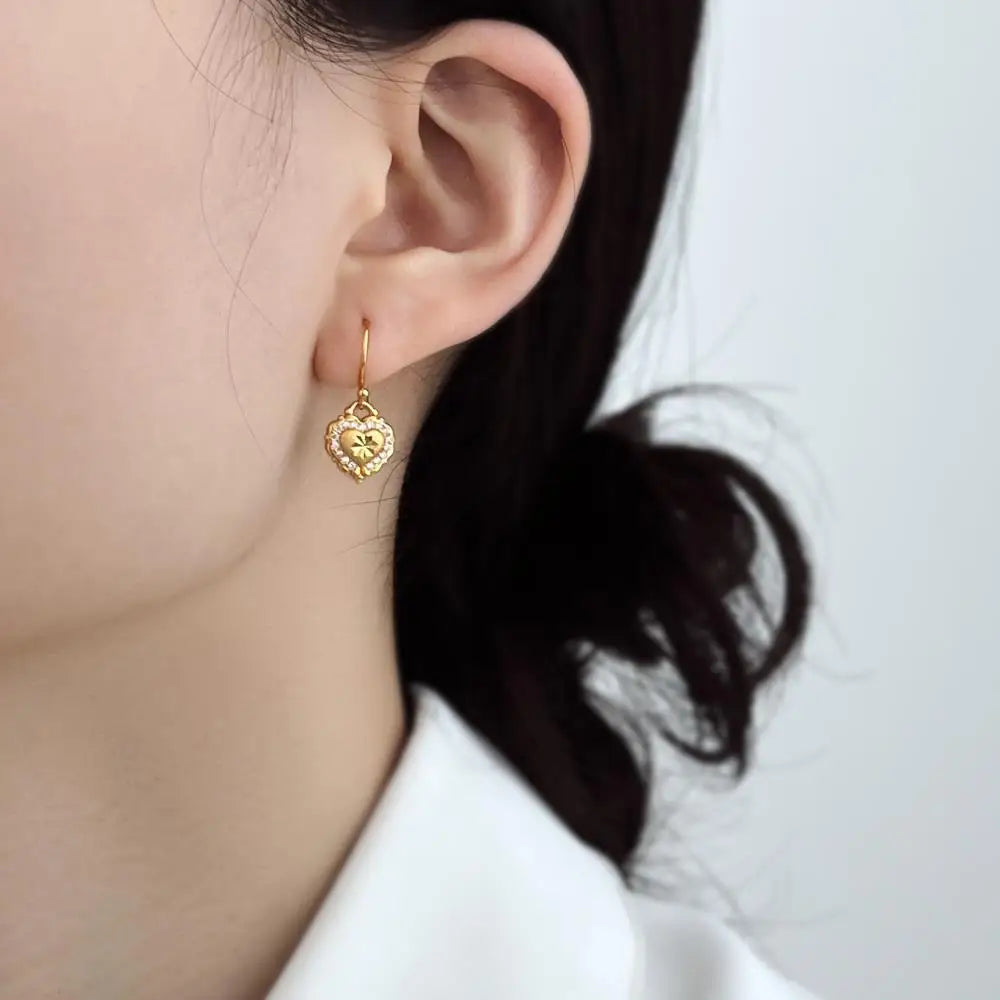 KAKODIY Special Drip Heart Pendant Gold Plated Earrings 925 Sterling Silver Fine Jewelry Earrings - product image 6