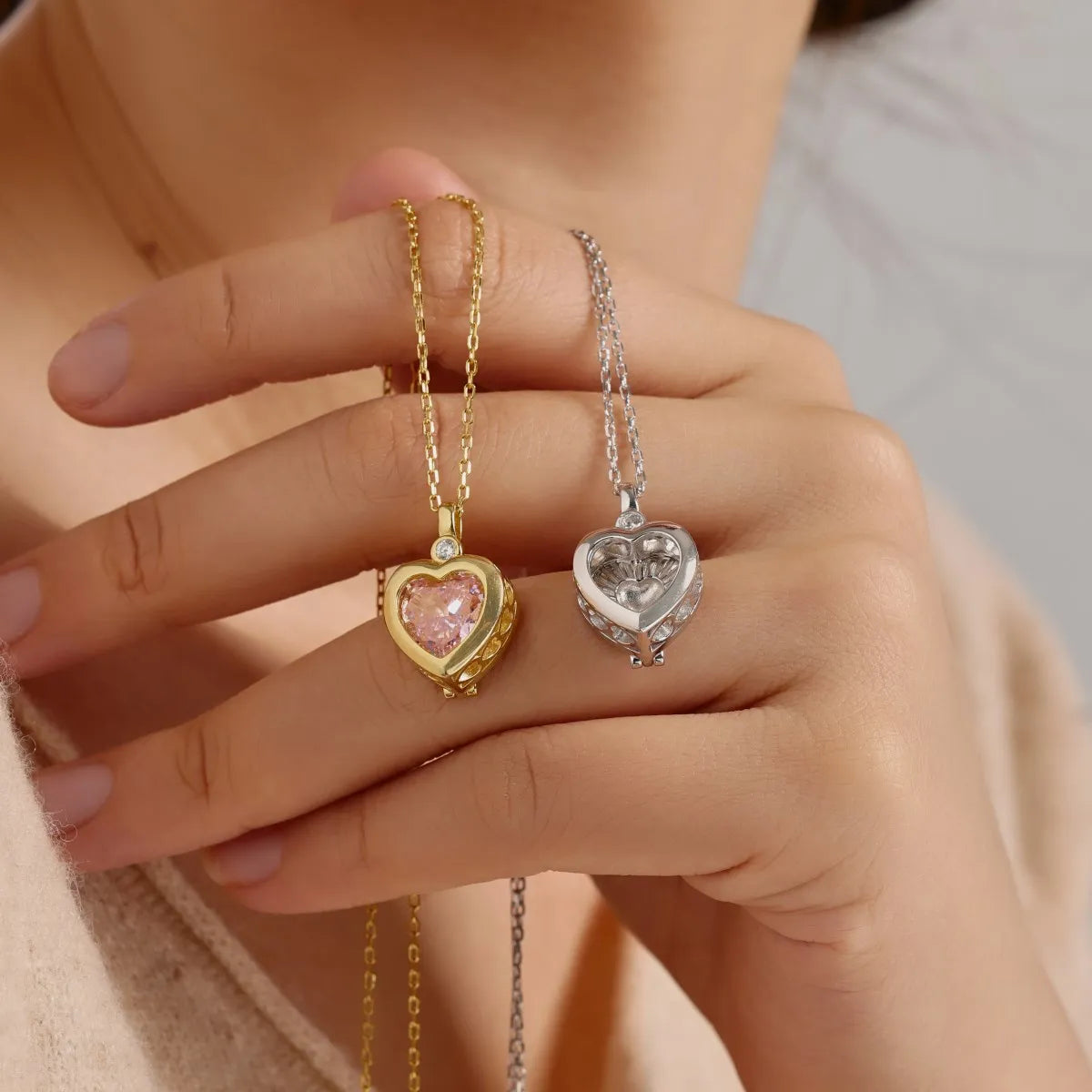925 Sterling Silver Flower CZ Necklace DY190784 product image 6