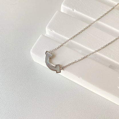 Trendy Sterling Silver Smile Shell Pendant Statement Gold Plated Stackable Necklaces Chain Women S925 Necklace