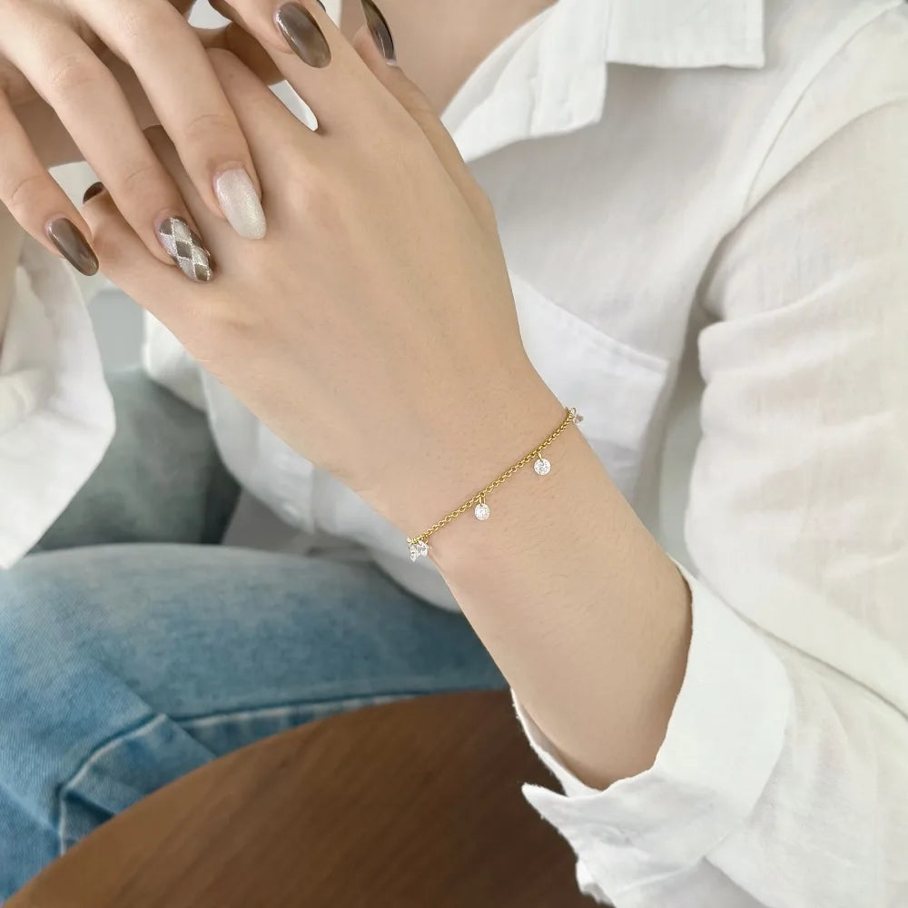 925 Sterling Silver 5A CZ Charm Bracelet product image 6