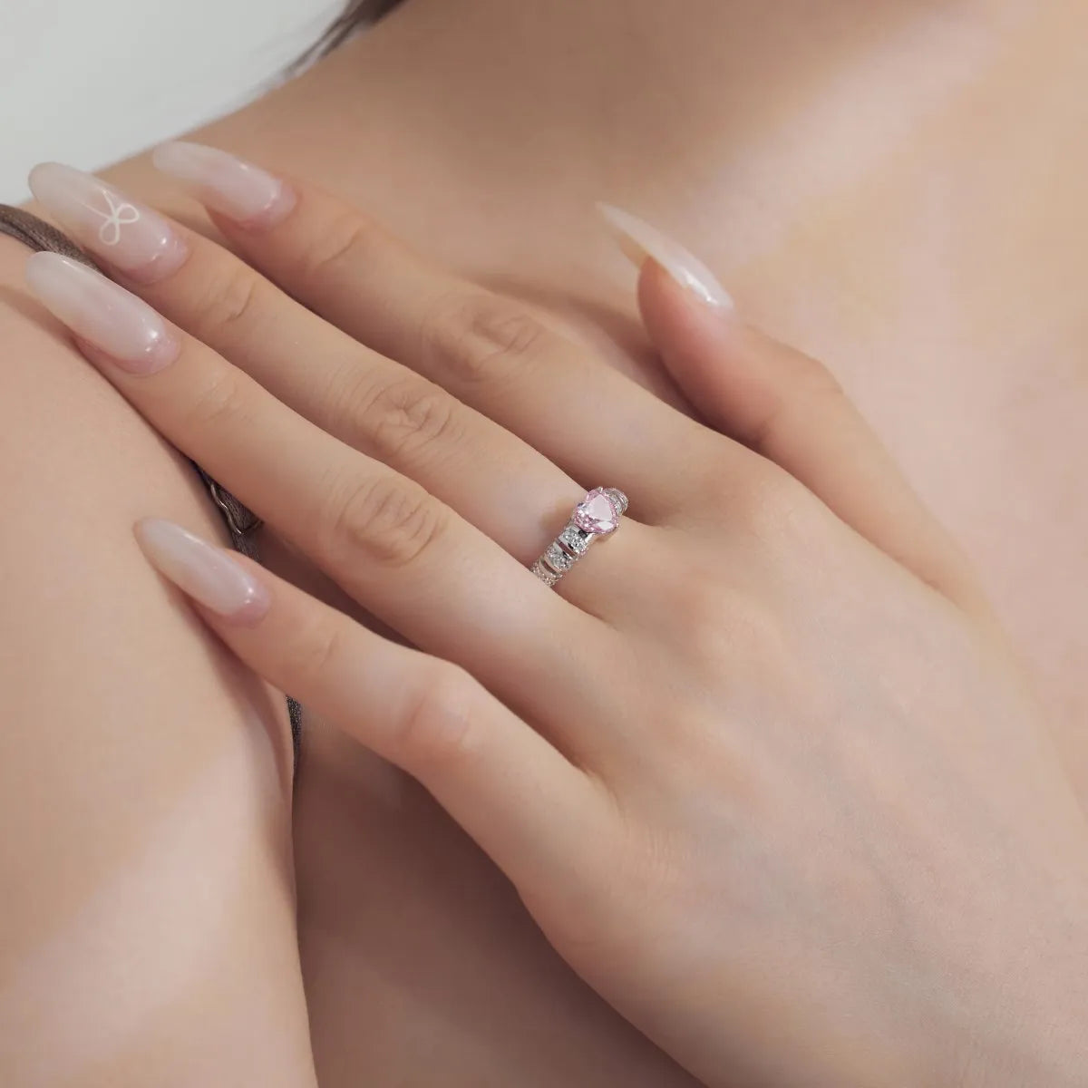 925 Sterling Silver Heart CZ Statement Ring product image 3