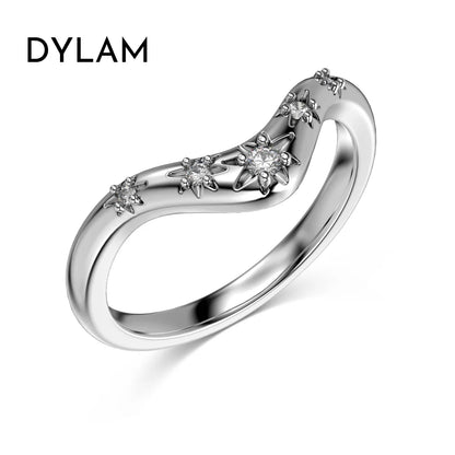 925 Sterling Silver Geometric CZ Stacking Ring product image 7