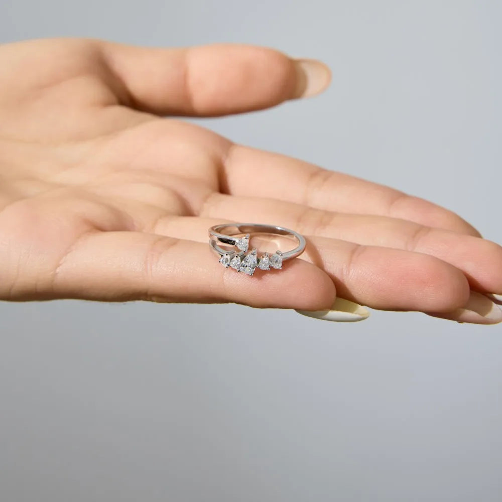 925 Sterling Silver 5A CZ Bridal Engagement Ring product image 4