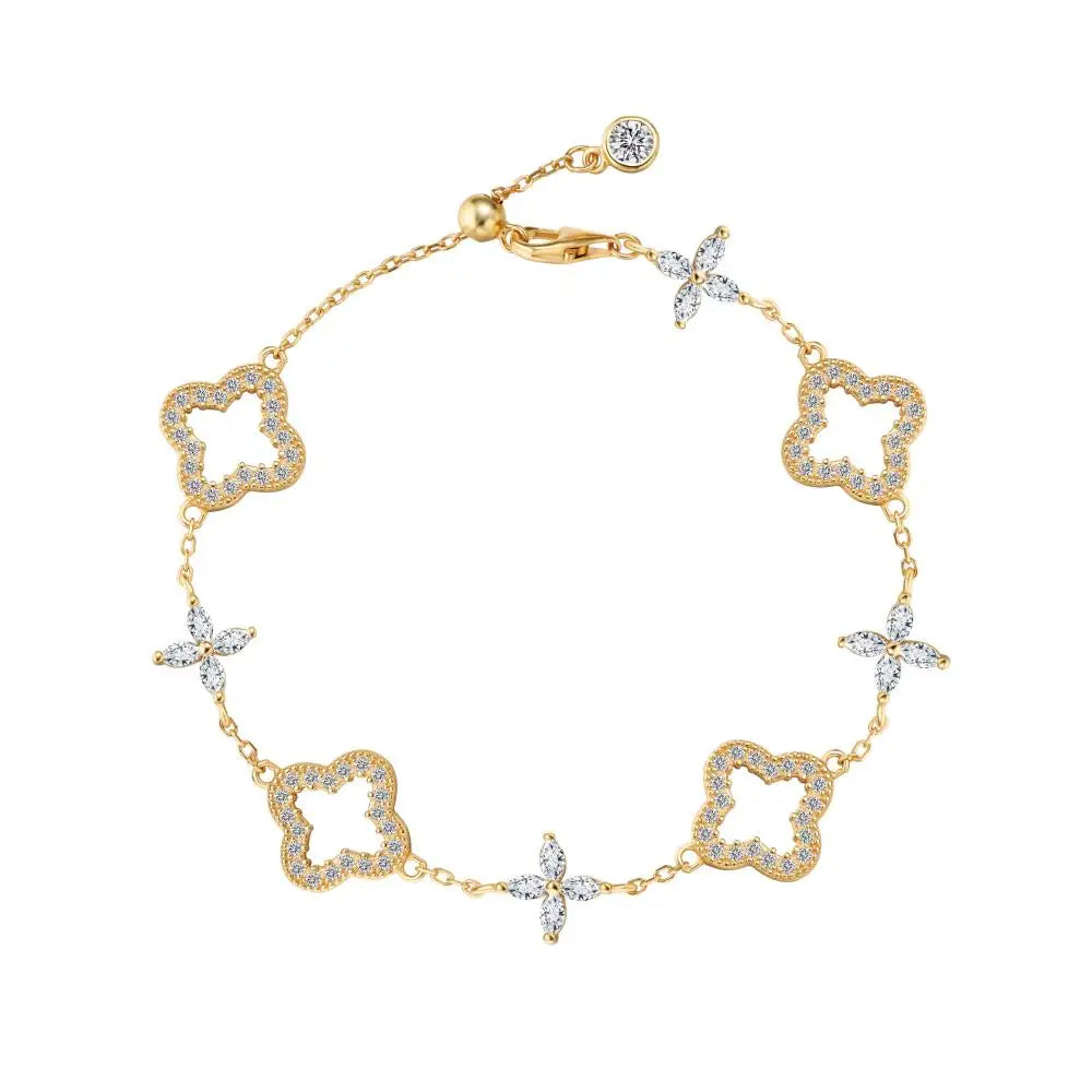 925 Sterling Silver Clover CZ Bracelet product image 8