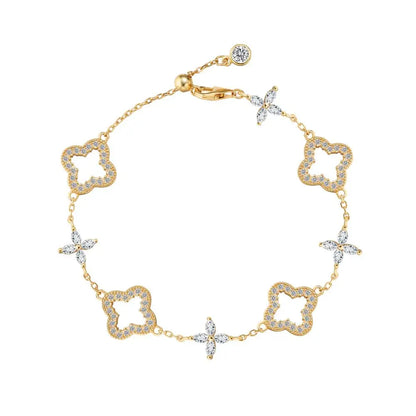 925 Sterling Silver Clover CZ Bracelet product image 8