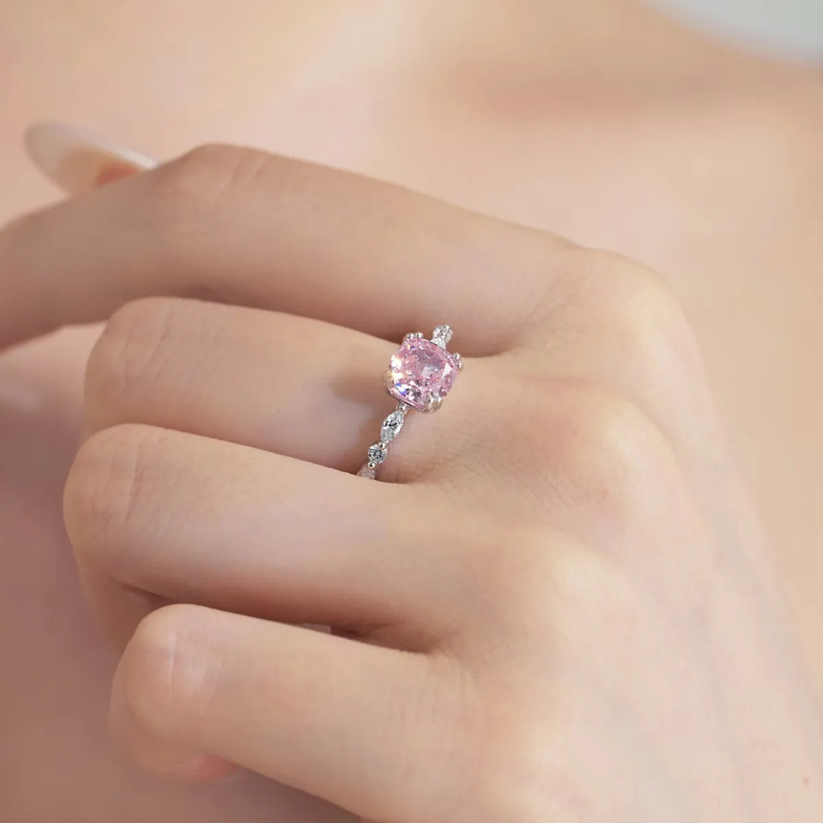 925 Sterling Silver CZ Engagement Ring DY121115 product image 3