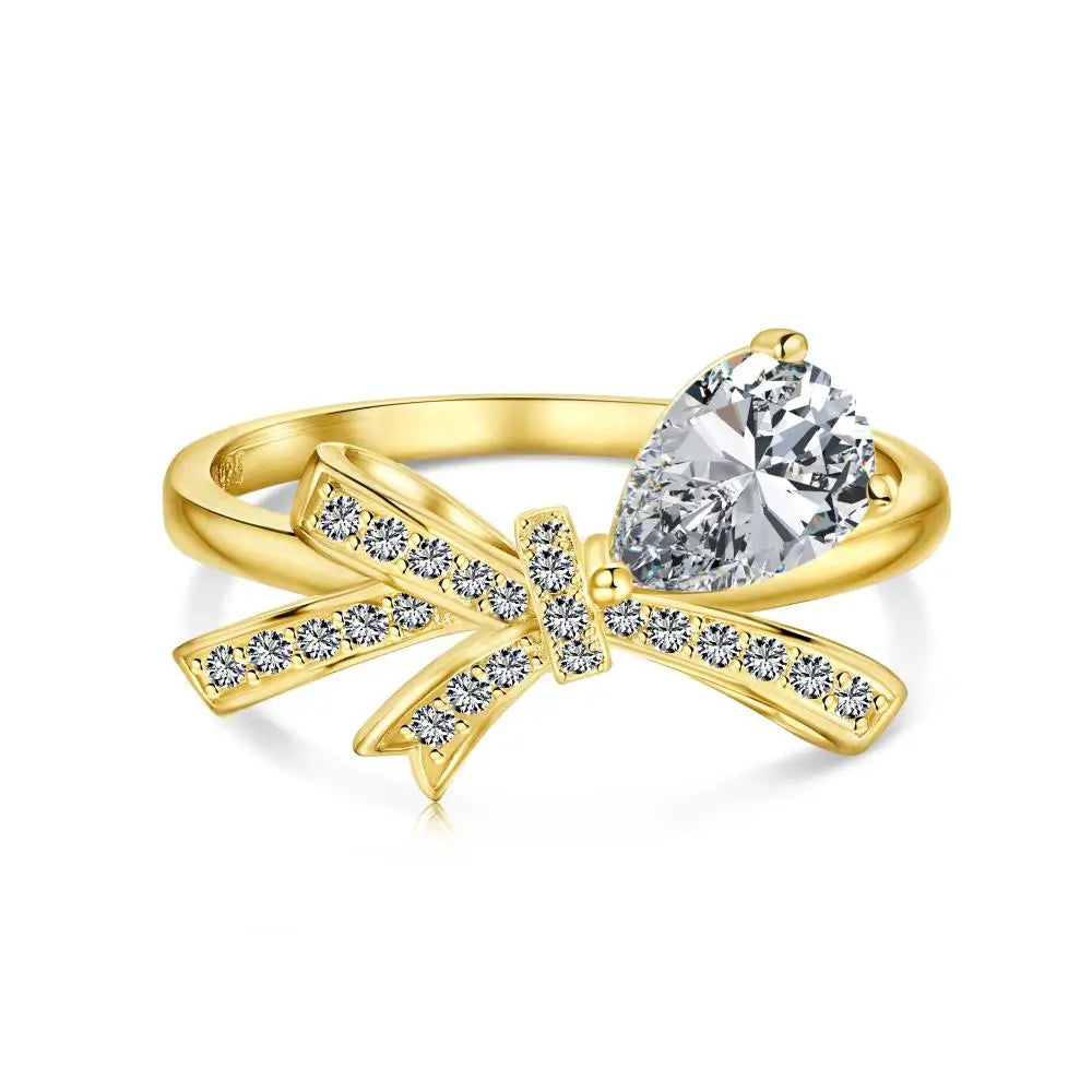 925 Silver Bow CZ Bridal Wedding Ring DY120926 product image 7