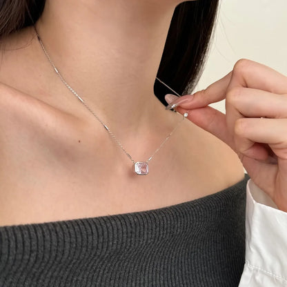 925 Silver CZ Minimalist Pendant Necklace DY190903 product image 3