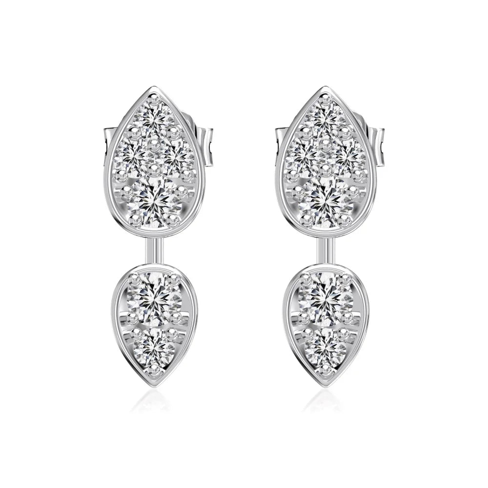 Oem Odm Wholesale Fresh Style S925 Silver Dangle Stud Earrings for Women Gifts 5A Cubic Zircon Waterdrop Pear Drop Earring