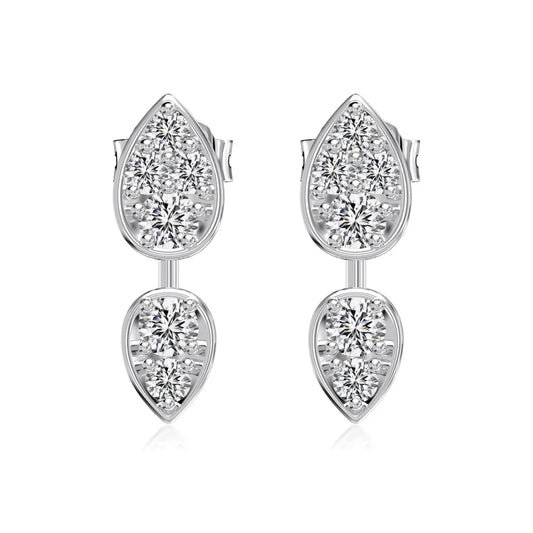 Oem Odm Wholesale Fresh Style S925 Silver Dangle Stud Earrings for Women Gifts 5A Cubic Zircon Waterdrop Pear Drop Earring