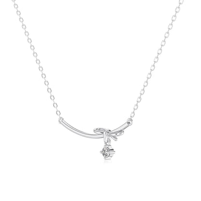 925 Silver Bow 5A CZ Pendant Necklace DY191836 product image 8