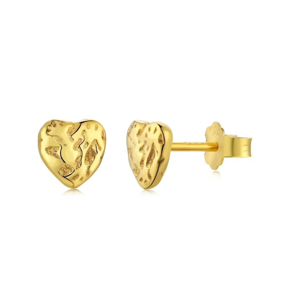 Minimalist Irregular Studs Earrings Jewelry Silver Stud Earrings S925 Sterling Women Cute Trendy Statement Heart Earrings