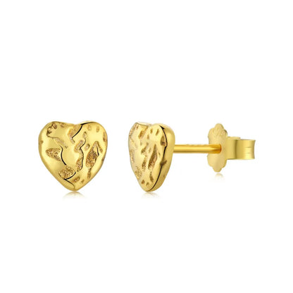 Minimalist Irregular Studs Earrings Jewelry Silver Stud Earrings S925 Sterling Women Cute Trendy Statement Heart Earrings