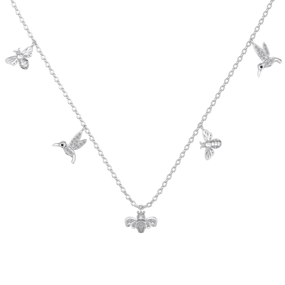 925 Sterling Silver CZ Pendant Necklace DY191530 by KAKODIY