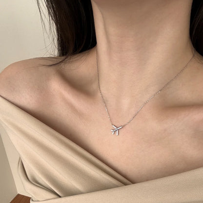 Luxury Tarnish Free S925 Sterling Silver 18K Gold Plated Necklace Chain Fine Jewelry Airplane Pendant Necklaces for Women