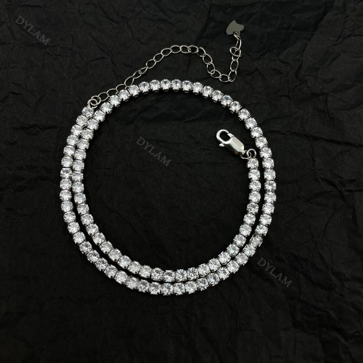 925 Sterling Silver CZ Tennis Necklace DY190148 product image 5
